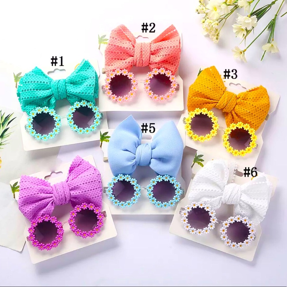 Kids headband and flower glasses set 1pcs